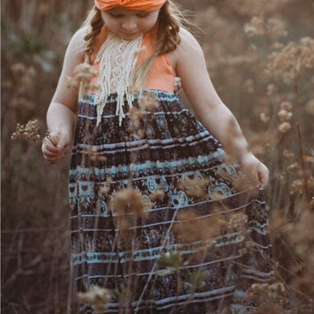 Little Baberham  Girls Boho Dress – Size 5T